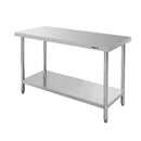 Masa inox 140x60xH85 cm, cu 1 polita Masa centrală de lucru cu