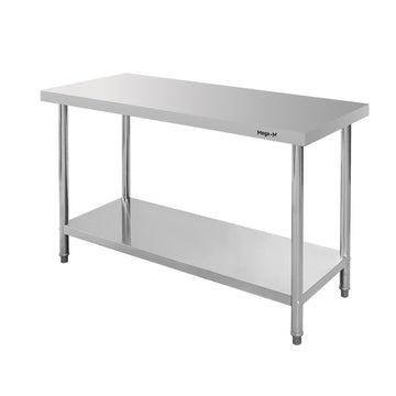 Masa inox 140x60xH85 cm, cu 1 polita Masa centrală de lucru cu