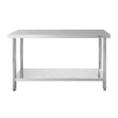 Masa inox 140x60xH85 cm, cu 1 polita Masa centrală de lucru cu
