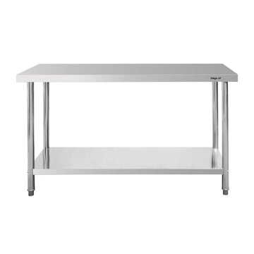 Masa inox 140x60xH85 cm, cu 1 polita Masa centrală de lucru cu