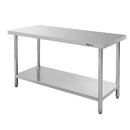 Masa inox 150x60xH85 cm, cu 1 polita Masa centrală de lucru cu