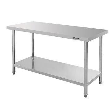 Masa inox 150x60xH85 cm, cu 1 polita Masa centrală de lucru cu