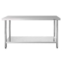 Masa inox 150x60xH85 cm, cu 1 polita Masa centrală de lucru cu