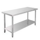 Masa inox 150x60xH85 cm, cu 1 polita Masa centrală de lucru cu