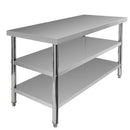 Masa inox 160x60xH85 cm, cu 2 polite Masa centrală de lucru cu