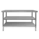 Masa inox 160x60xH85 cm, cu 2 polite Masa centrală de lucru cu
