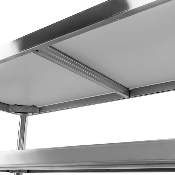 Masa inox 160x60xH85 cm, cu 2 polite Masa centrală de lucru cu
