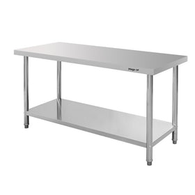 Masa inox 160x70xH85 cm, cu 1 polita Masa centrală de lucru cu