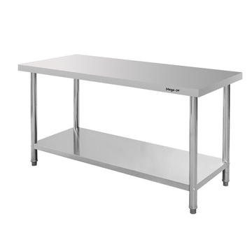 Masa inox 160x70xH85 cm, cu 1 polita Masa centrală de lucru cu
