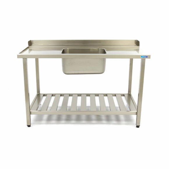 Masa de intrare pentru masina de spalat vase 140x75 cm cu 1 cuva 50x40xh25 cm Scaparea de vasele murdare in