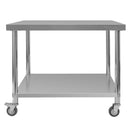 Masa mobila din inox cu polita, 100x60xH85 cm
