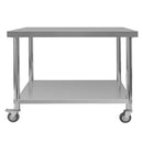 Masa mobila din inox cu polita, 120x60xH85 cm