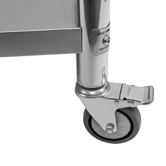Masa mobila din inox cu polita, 60x60xH85 cm
