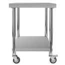 Masa mobila din inox cu polita, 60x60xH85 cm