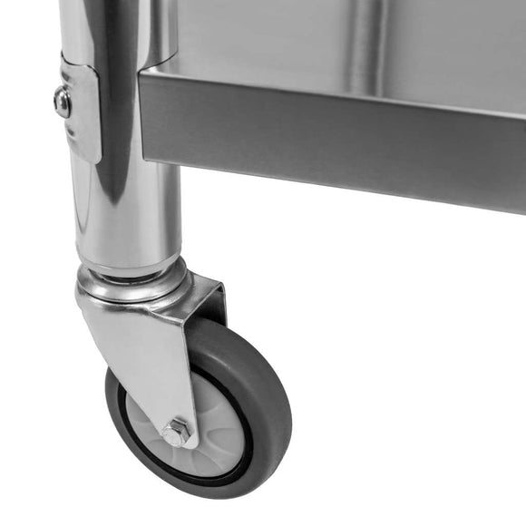 Masa mobila din inox cu polita, 60x60xH85 cm