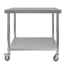 Masa mobila din inox cu polita, 80x60xH85 cm