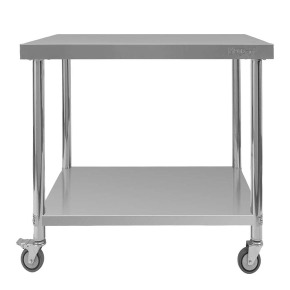 Masa mobila din inox cu polita, 80x60xH85 cm