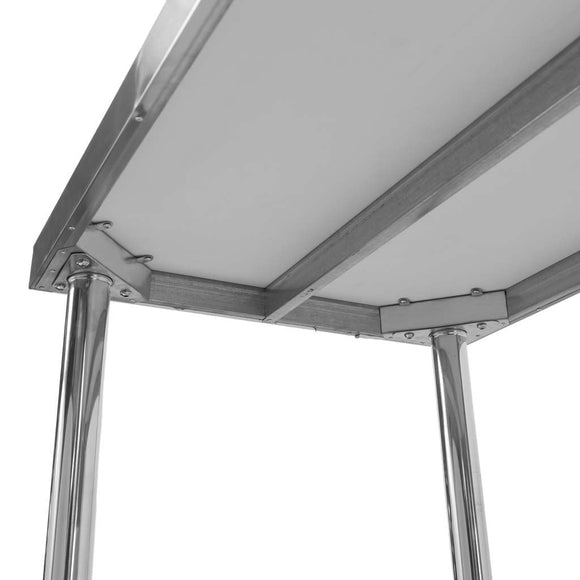 Masa mobila din inox cu polita, 80x60xH85 cm