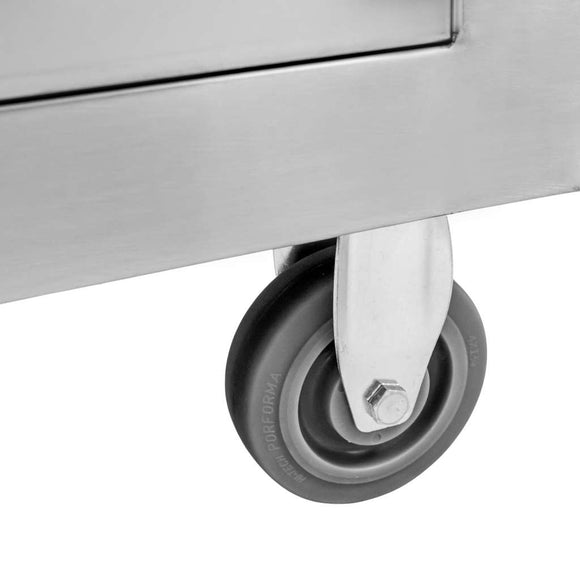 Masa mobila din inox cu trei sertare 60x60xH85 cm Dulapior mobil din inox cu