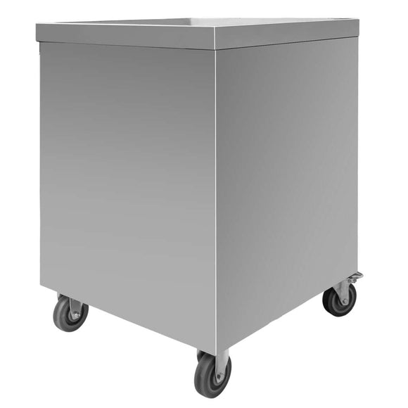 Masa mobila din inox cu trei sertare 60x60xH85 cm Dulapior mobil din inox cu