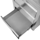 Masa mobila din inox cu trei sertare 60x60xH85 cm Dulapior mobil din inox cu