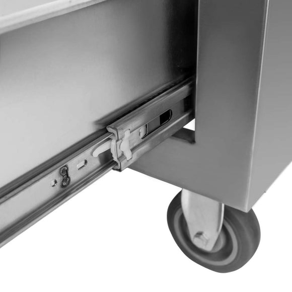 Masa mobila din inox cu trei sertare 80x60xH85 cm Dulapior mobil din inox cu
