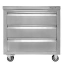 Masa mobila din inox cu trei sertare 80x60xH85 cm Dulapior mobil din inox cu