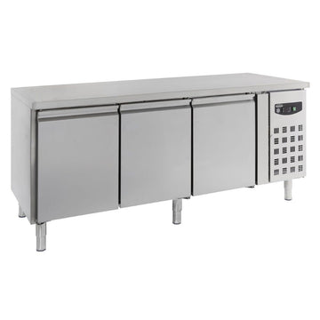 Masa rece inox cu 3 usi, pentru tavi 60x40 cm, 28C, 0.34 kW