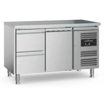 Masa rece inox cu 1 usa, si 2 sertare, temp. 2 8 C, agent frigorific ecologic R290 Masa rece fabricat din otel