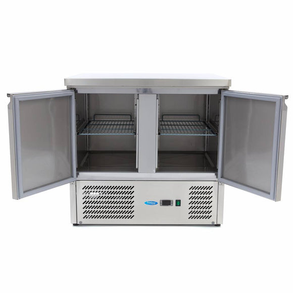 Masa refrigerata inox -2 10C, 2 usi, agregat inferior