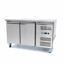 Masa refrigerata inox 2 10C, 2 usi, cu roti Frigiderul de banc ofera ce