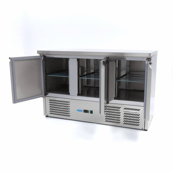 Masa refrigerata inox -2 10C, 3 usi, agregat inferior