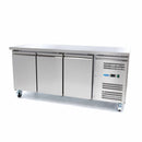 Masa refrigerata inox 2 10C, 3 usi, cu roti