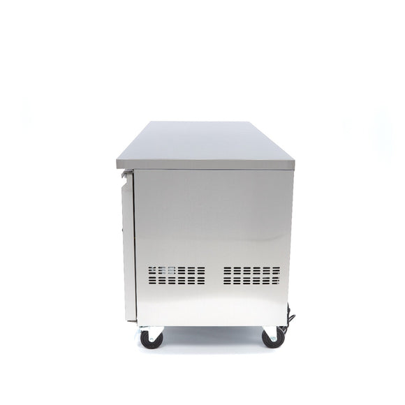 Masa refrigerata inox 2 10C, 3 usi, cu roti