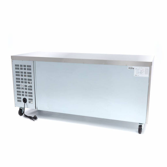 Masa refrigerata inox 2 10C, 3 usi, cu roti