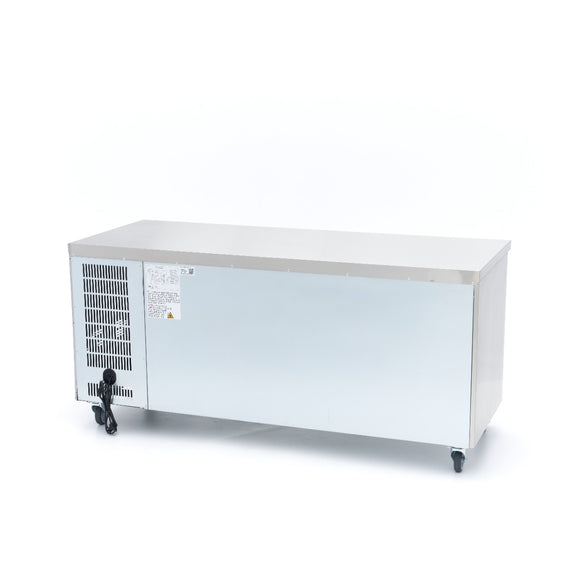 Masa refrigerata inox 2 10C, 3 usi sticla, cu roti Frigiderul tip masa de lucru