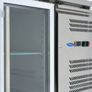 Masa refrigerata inox 2 10C, 3 usi sticla, cu roti Frigiderul tip masa de lucru