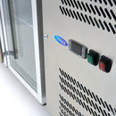Masa refrigerata inox 2 10C, 3 usi sticla, cu roti Frigiderul tip masa de lucru