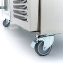 Masa refrigerata inox 2 10C, 4 usi sticla, cu roti