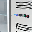 Masa refrigerata inox 2 10C, 4 usi sticla, cu roti
