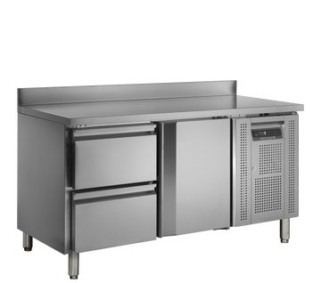 Masa refrigerata inox 1 usa si 2 sertare Tefcold – masă frigorifică inox pentru bucătărie profesională restaurant și HoReCa