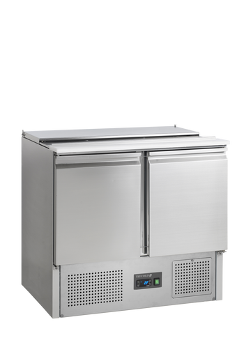 Masa refrigerata inox 2 usi SA, 230 l, +2/+10°C, 155W Tefcold – masă frigorifică inox pentru bucătărie profesională restaurant și HoReCa