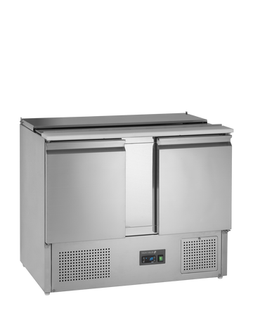 Masa refrigerata inox 2 usi SA, 240 l, +2/+10°C, 175W Tefcold – masă frigorifică inox pentru bucătărie profesională restaurant și HoReCa