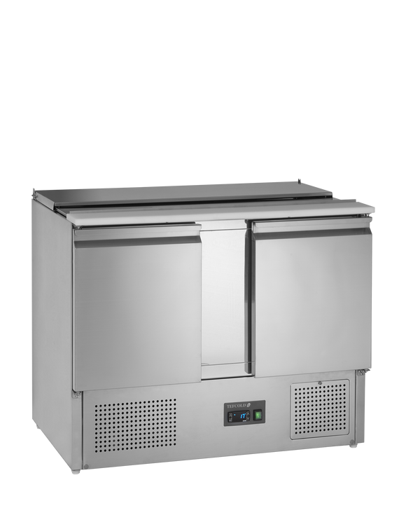 Masa refrigerata inox 2 usi SA, 240 l, +2/+10°C, 175W Tefcold – masă frigorifică inox pentru bucătărie profesională restaurant și HoReCa