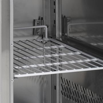 Masa refrigerata inox 2 usi SA 240 l vedere laterala Tefcold – masă frigorifică inox pentru bucătărie profesională restaurant și HoReCa