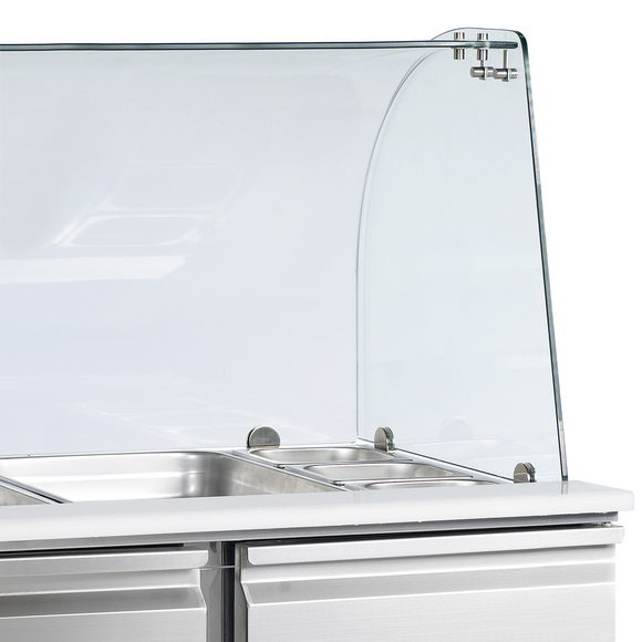 Masa refrigerata inox 2 usi SA 368 l detaliu Tefcold – masă frigorifică inox pentru bucătărie profesională restaurant și HoReCa