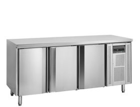 Masa refrigerata inox cu 3 usi, 410l, temperatura 2 la 8 C, 300W, clasa energetica C Gama BK de racitoare pentru