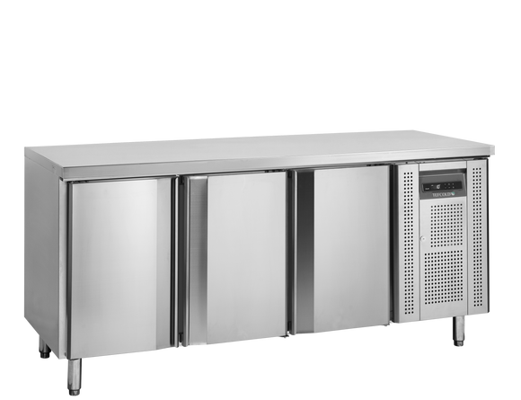 Masa refrigerata inox SA 3 usi, 410 l, +2/+8C, 300W Tefcold – masa frigorifica inox pentru bucatarie profesionala restaurant si HoReCa
