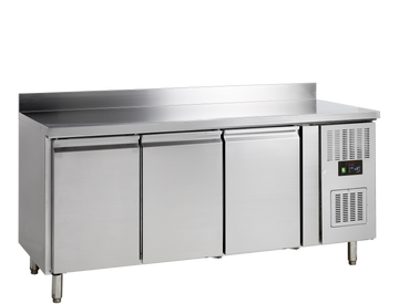 Masa refrigerata inox 3 usi, -2/+10°C, clasa energetica B Tefcold – masă frigorifică inox pentru bucătărie profesională restaurant și HoReCa
