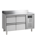 Masa refrigerata inox 4 sertare, -2/+10°C, clasa energetica B Tefcold – masă frigorifică inox pentru bucătărie profesională restaurant și HoReCa